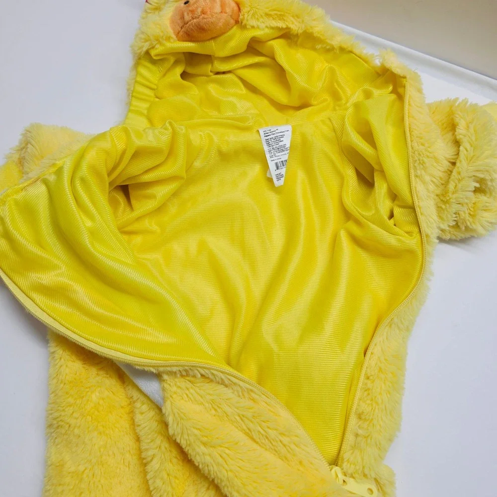 Target Chicken Costume Kids 0-6M Yellow Plush Hooded One Piece Coverall